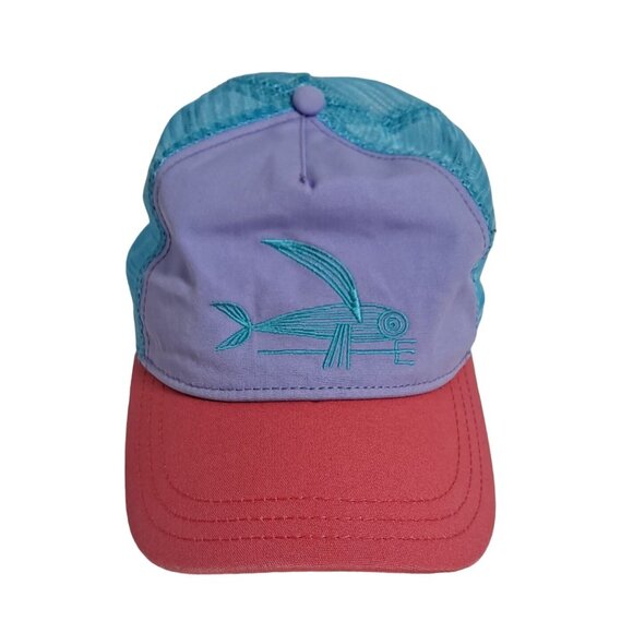 Patagonia Hat Snapback Mesh Trucker Purple Fly Fishing Trident Embroidered - Picture 1 of 5